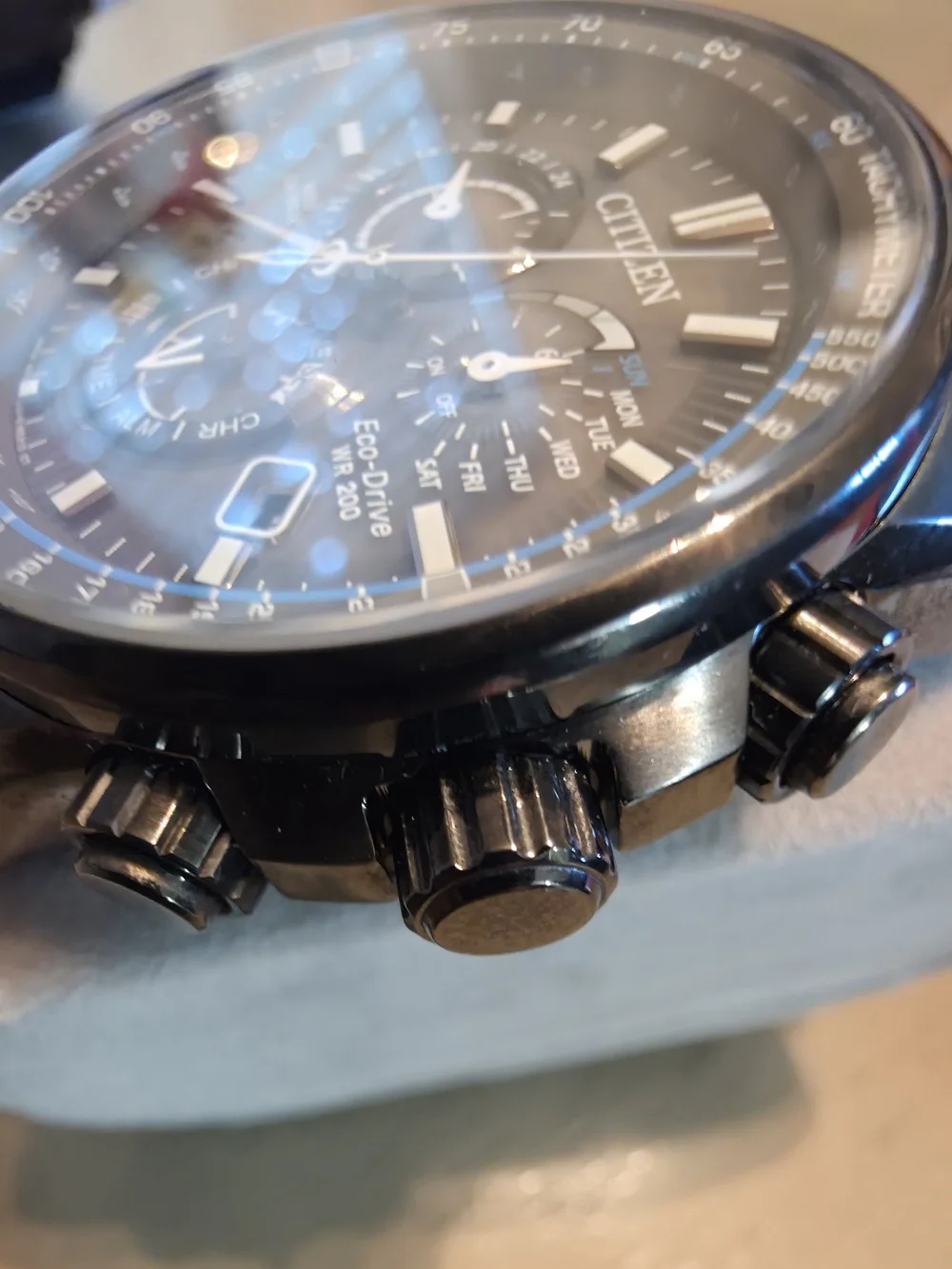 Citizen Eco-Drive Men's PCAT Gray Stainless Steel Bracelet Watch 43mm